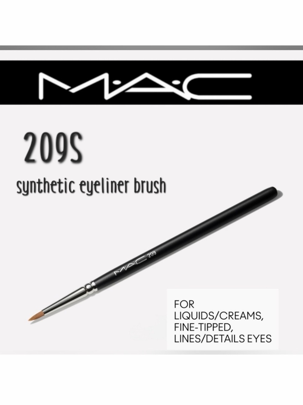 Mac Cosmetics 209S Eyeliner Brush Brand New in Package Authentic